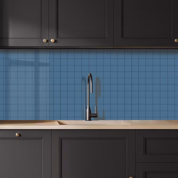 Schienale cucina - Diamanti - Geometrico - Blu — 6