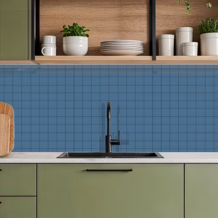Schienale cucina - Diamanti - Geometrico - Blu — 8