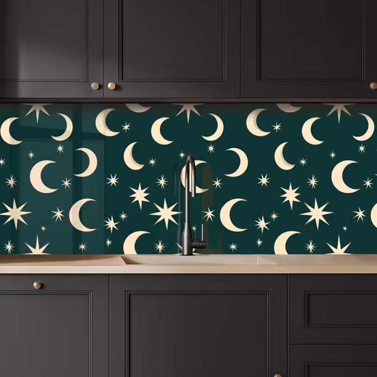 Schienale cucina - Lune - Stelle - Verde — 6