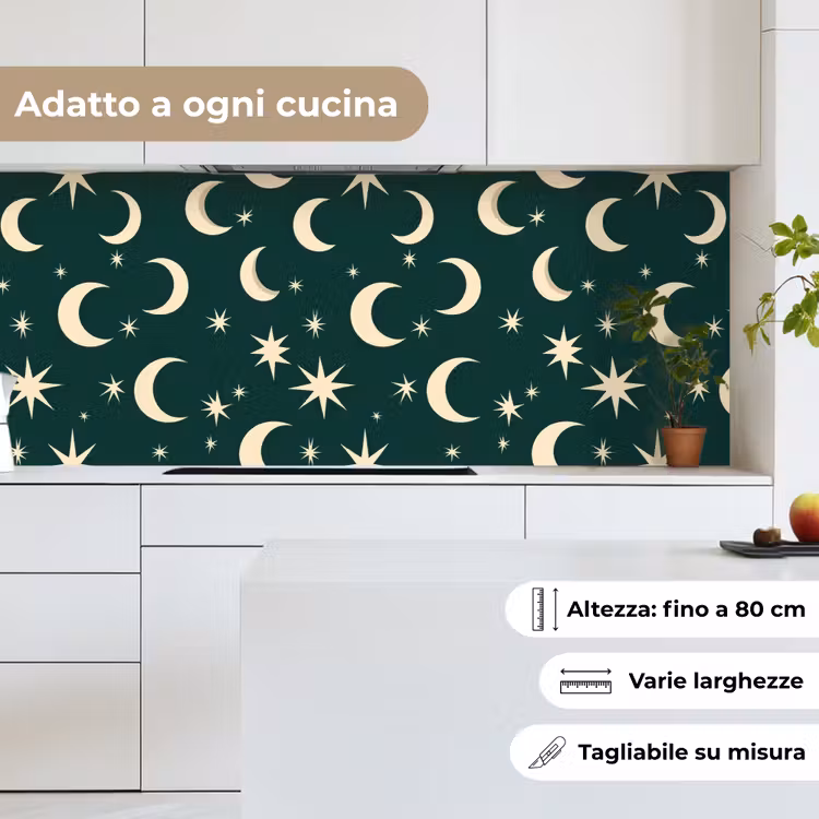 Schienale cucina - Lune - Stelle - Verde — 7