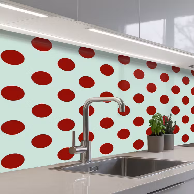 Schienale cucina - Pois - Rosso — 2