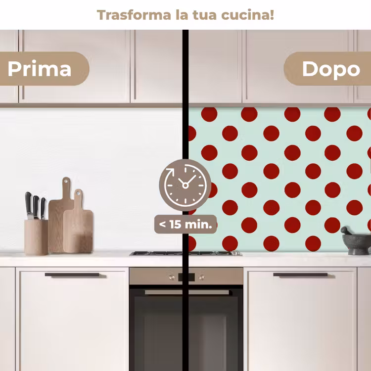 Schienale cucina - Pois - Rosso — 3
