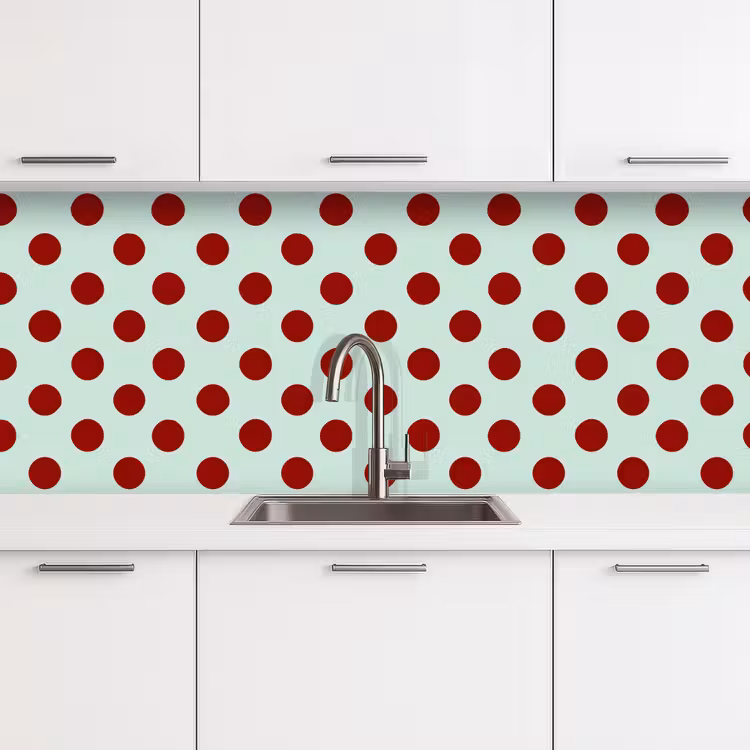 Schienale cucina - Pois - Rosso — 4