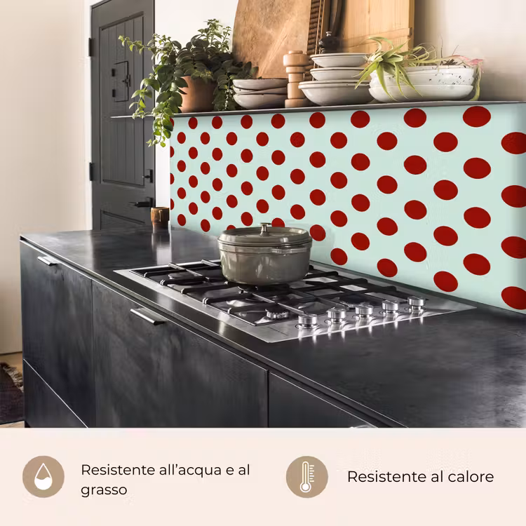 Schienale cucina - Pois - Rosso — 5