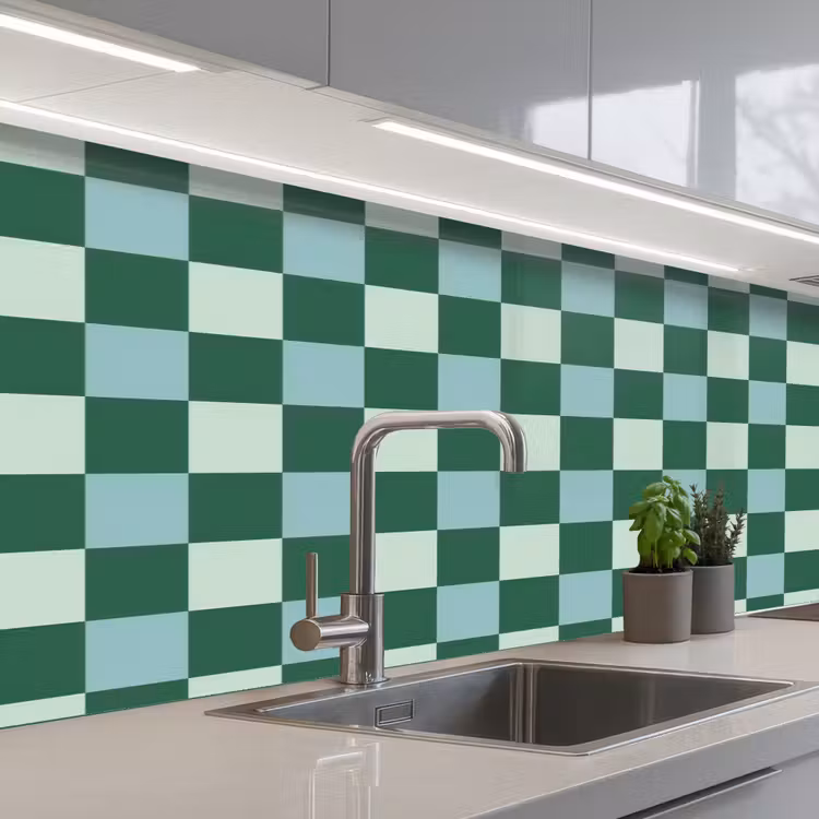 Schienale cucina - Scacchiera - Classica - Verde — 2