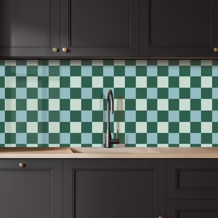 Schienale cucina - Scacchiera - Classica - Verde — 6