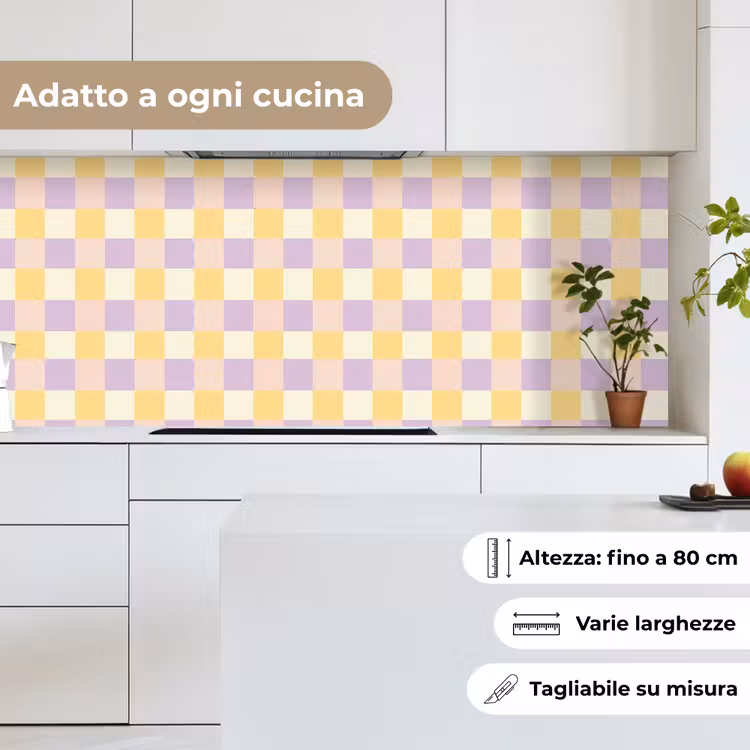 Schienale cucina - Blocchi - Lilla - Giallo — 7