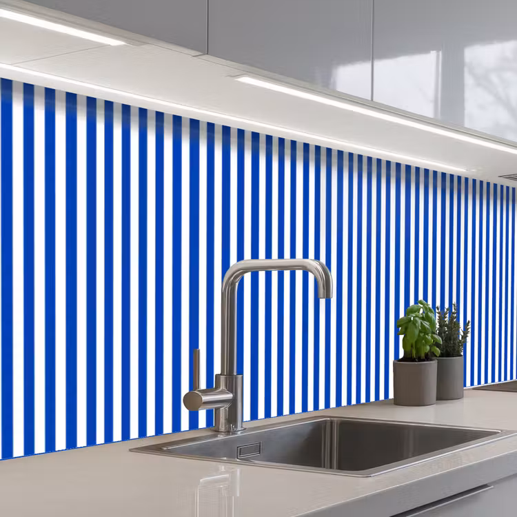 Schienale cucina - Classico - Strisce - Blu — 2
