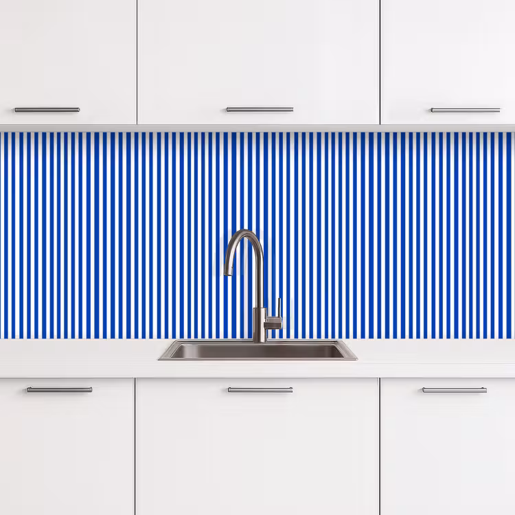 Schienale cucina - Classico - Strisce - Blu — 4