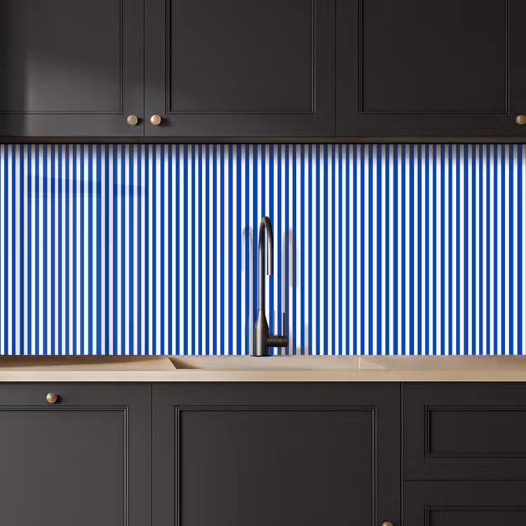Schienale cucina - Classico - Strisce - Blu — 6