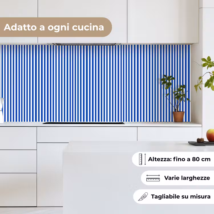 Schienale cucina - Classico - Strisce - Blu — 7