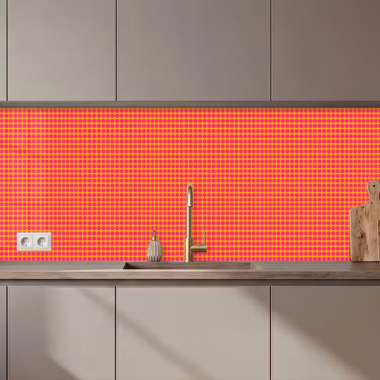 Schienale cucina - Moderno - Puntini - Arancione — 1