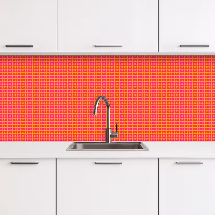 Schienale cucina - Moderno - Puntini - Arancione — 4