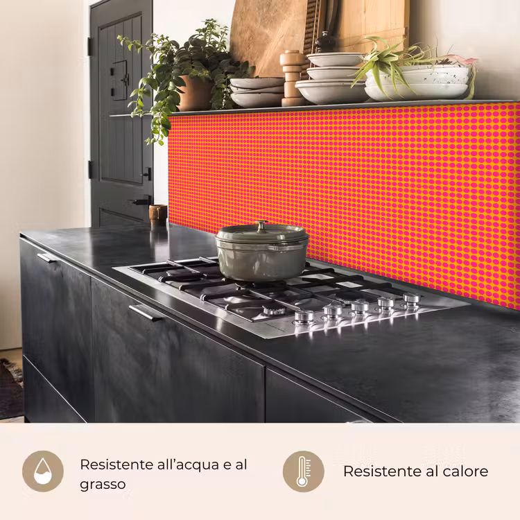 Schienale cucina - Moderno - Puntini - Arancione — 5