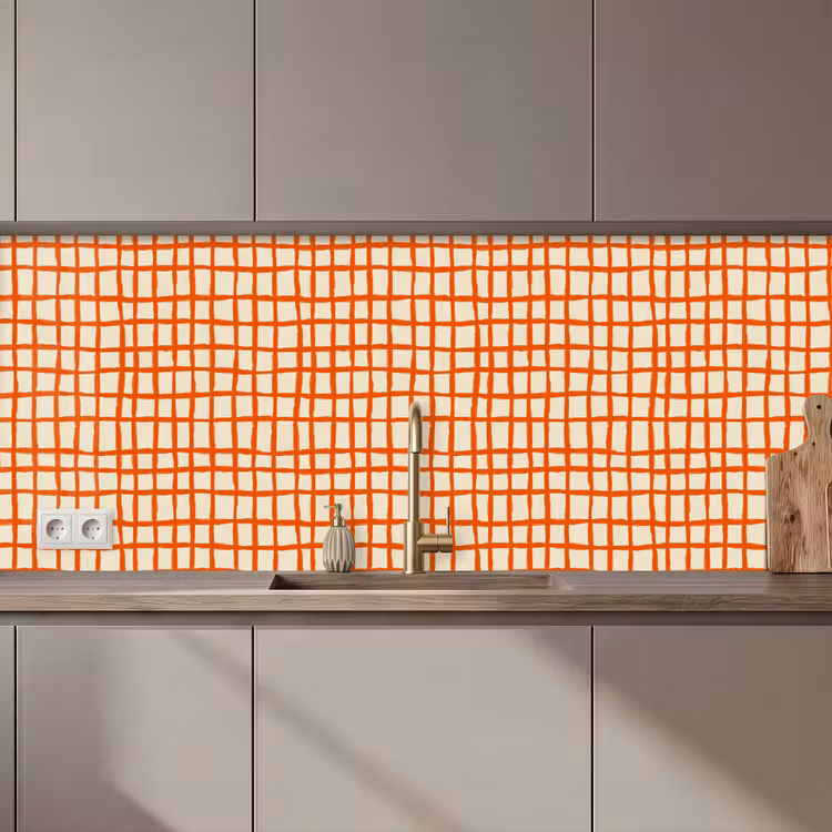 Schienale cucina - Motivo - Linee - Arancione — 1