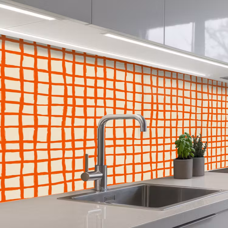 Schienale cucina - Motivo - Linee - Arancione — 2