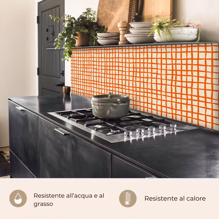 Schienale cucina - Motivo - Linee - Arancione — 5