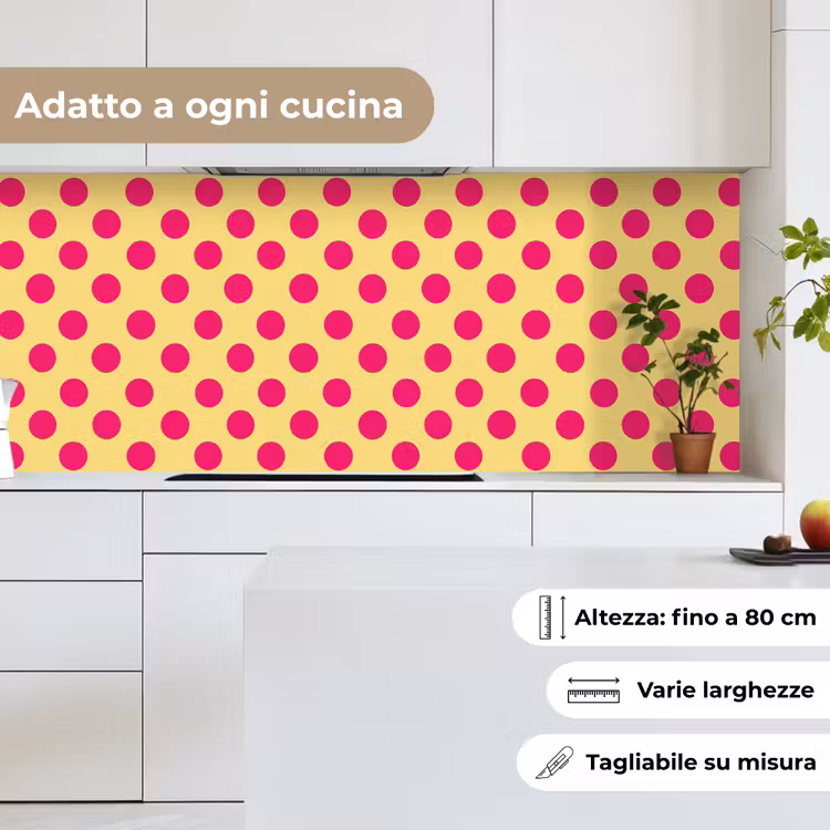 Schienale cucina - Rosa - Puntini - Giallo — 7