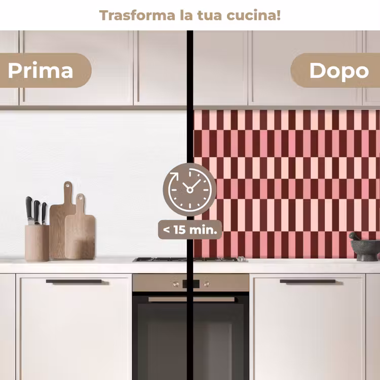 Schienale cucina - Rosa - Rosso - Cubi — 3