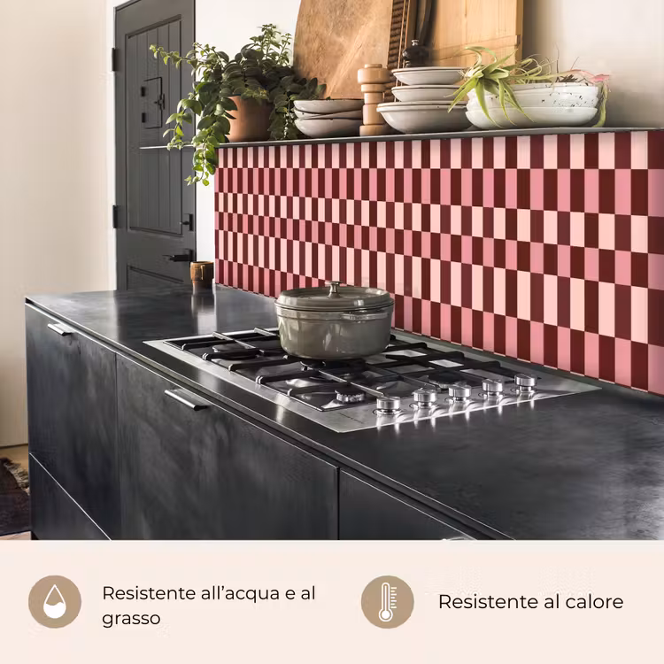Schienale cucina - Rosa - Rosso - Cubi — 5