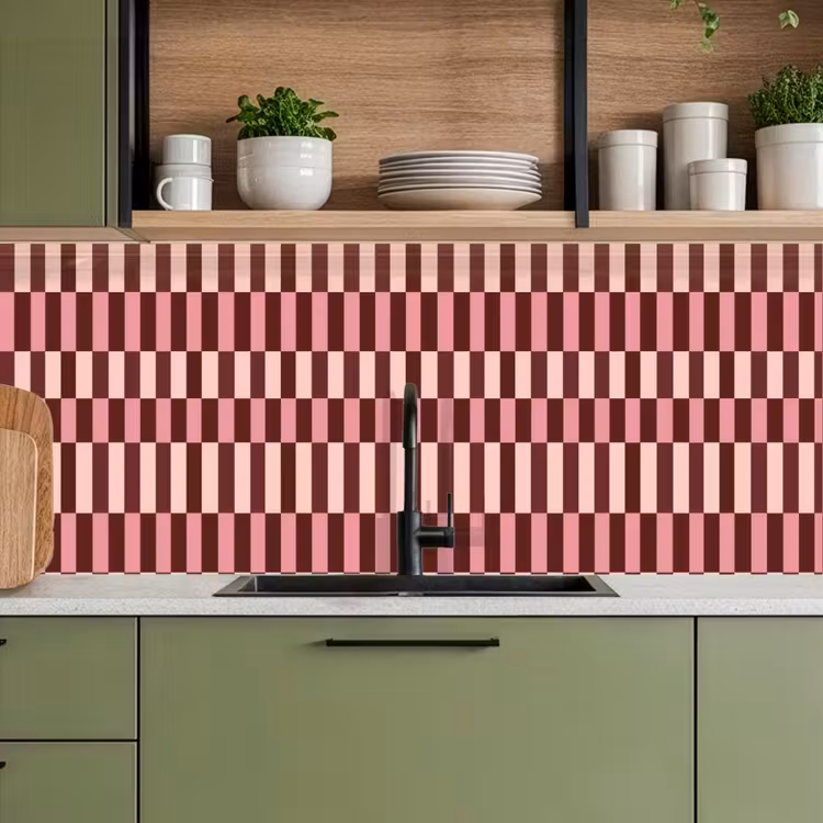 Schienale cucina - Rosa - Rosso - Cubi — 8