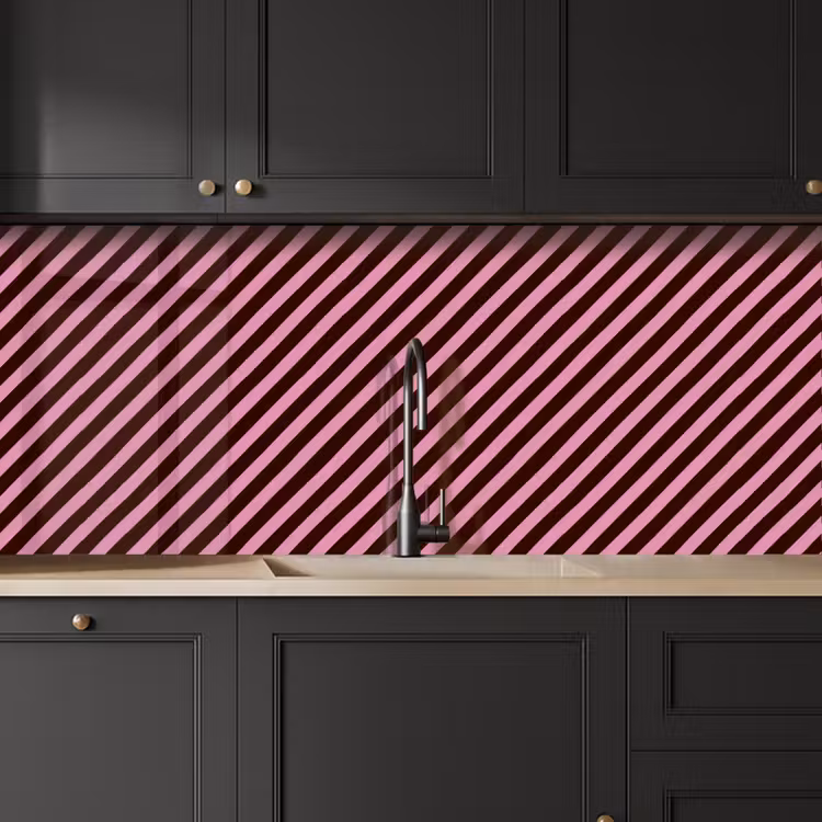 Schienale cucina - Strisce - Rosa - Marrone — 6