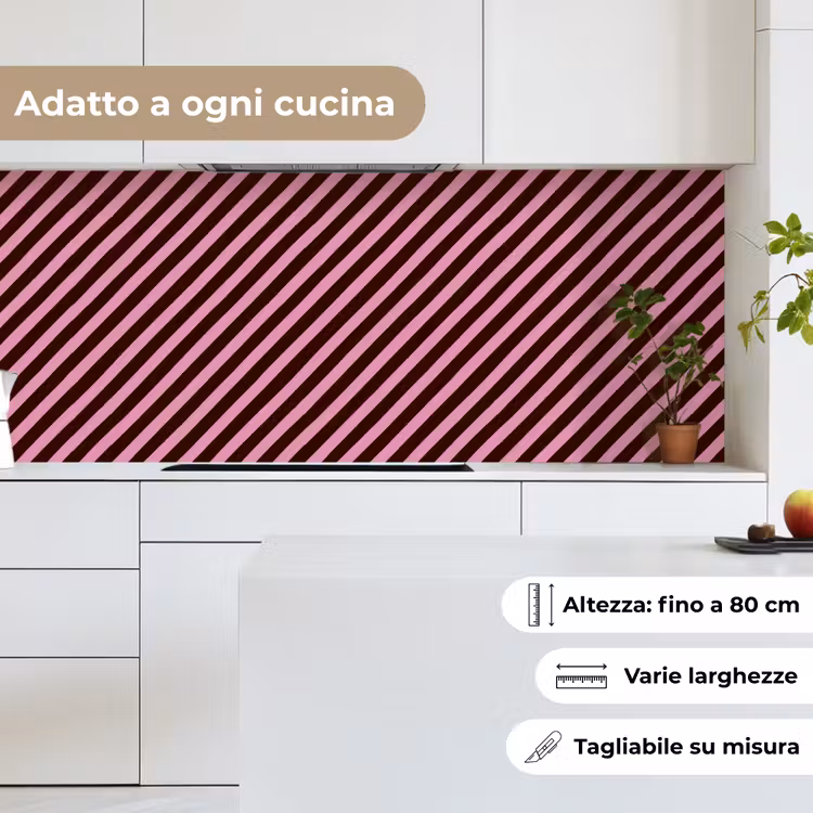 Schienale cucina - Strisce - Rosa - Marrone — 7