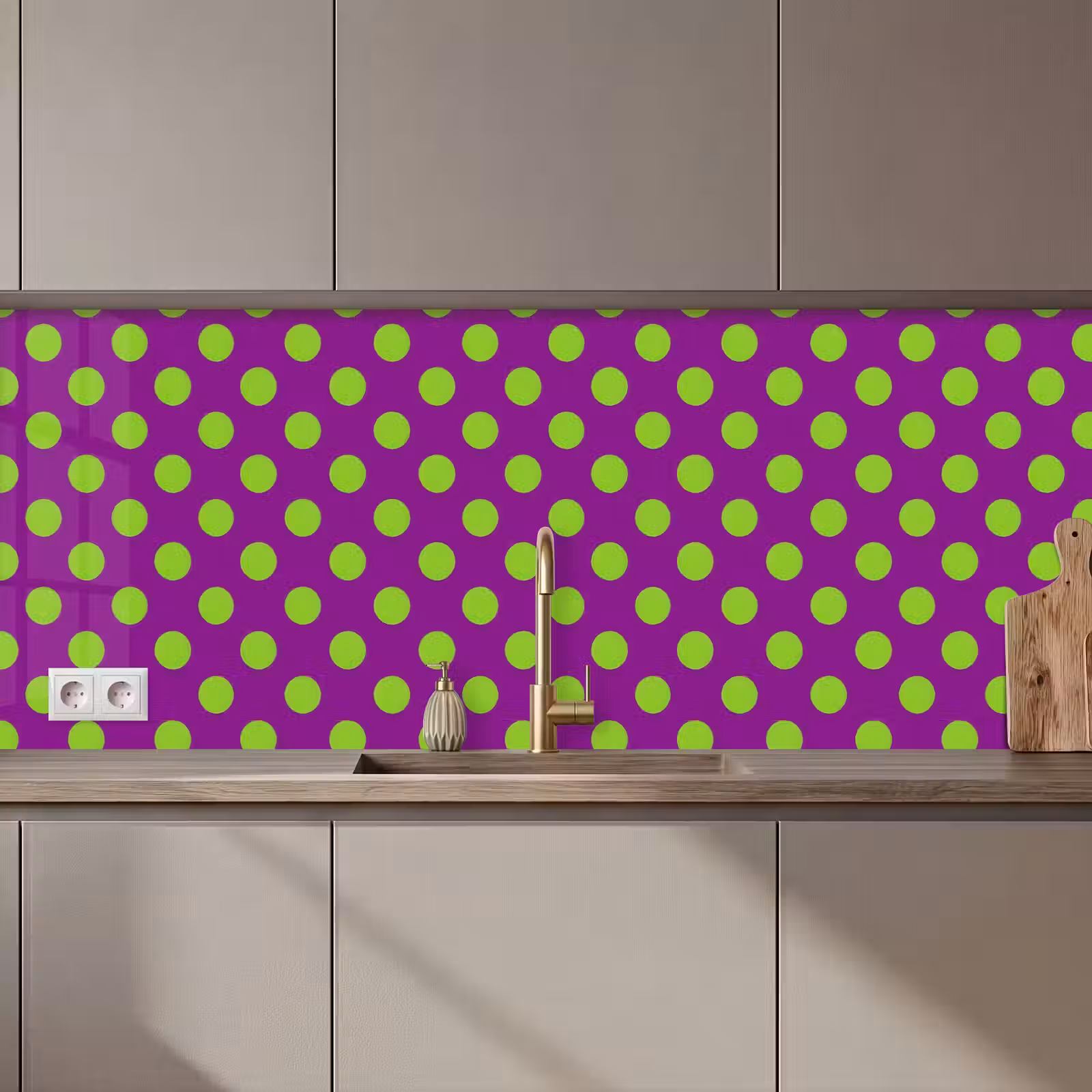 Schienale cucina - Pois - Classico - Verde — 1
