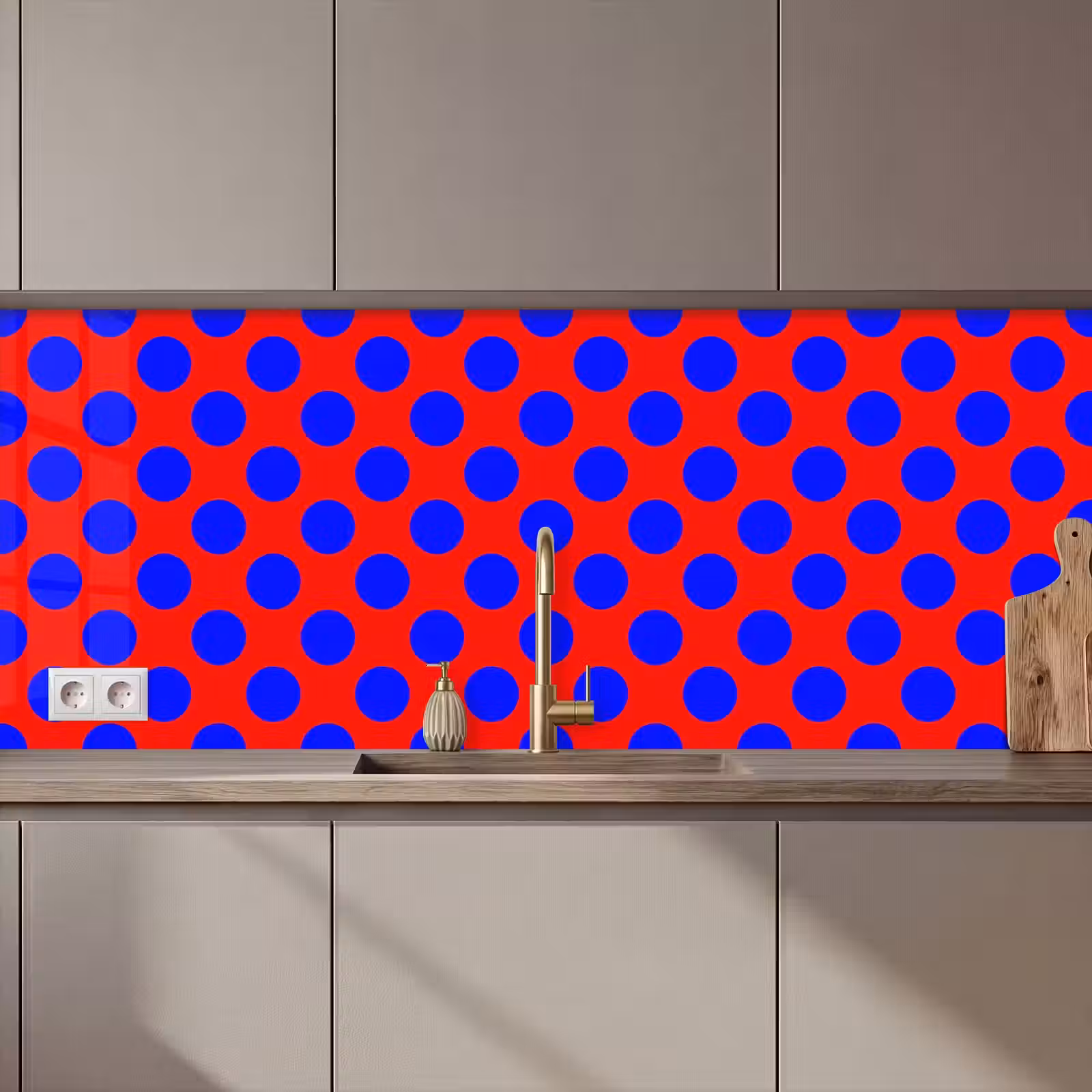 Schienale cucina - Puntini - Classico - Rosso — 1