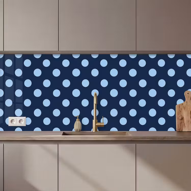 Schienale cucina - Classico - Puntini - Blu — 1