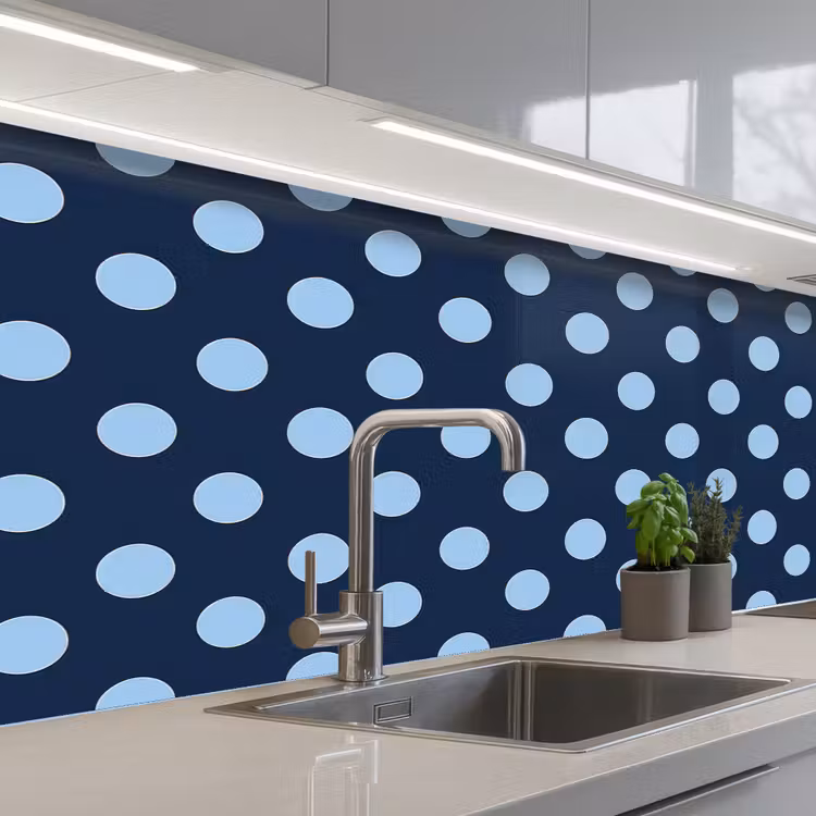 Schienale cucina - Classico - Puntini - Blu — 2