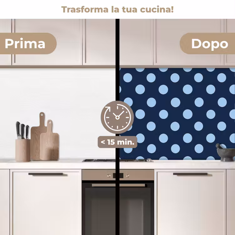 Schienale cucina - Classico - Puntini - Blu — 3