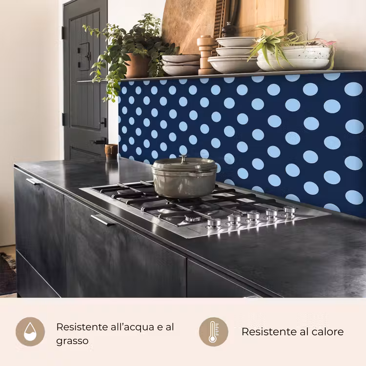 Schienale cucina - Classico - Puntini - Blu — 5