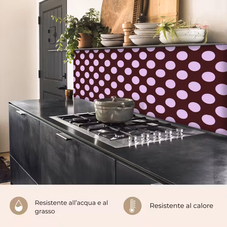 Schienale cucina - Classico - Puntini - Viola — 5