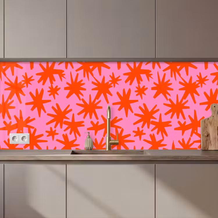 Schienale cucina - Moderno - Stelle - Rosa — 1