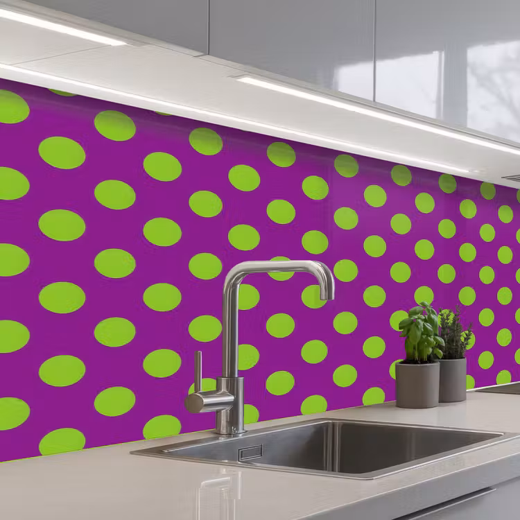 Schienale cucina - Pois - Classico - Verde — 2