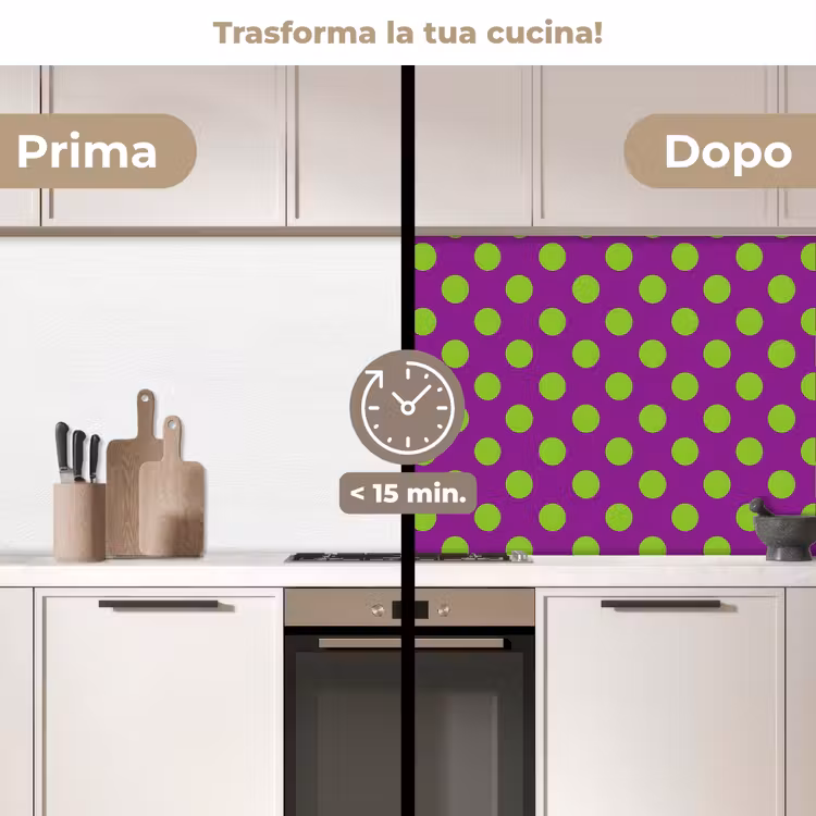 Schienale cucina - Pois - Classico - Verde — 3