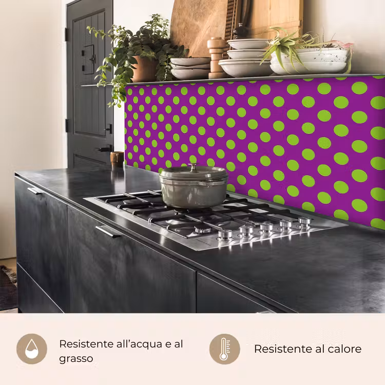 Schienale cucina - Pois - Classico - Verde — 5