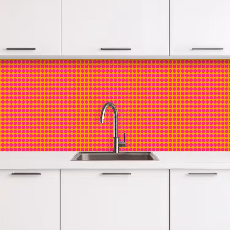 Schienale cucina - Pois - Motivo - Arancione — 4
