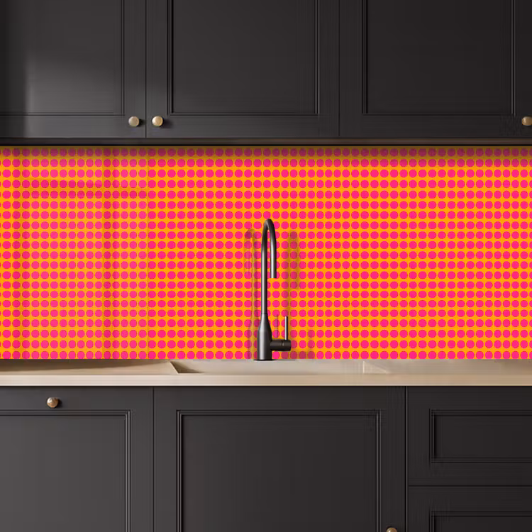Schienale cucina - Pois - Motivo - Arancione — 6