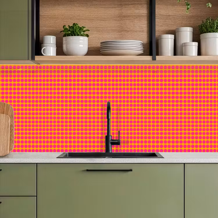 Schienale cucina - Pois - Motivo - Arancione — 8