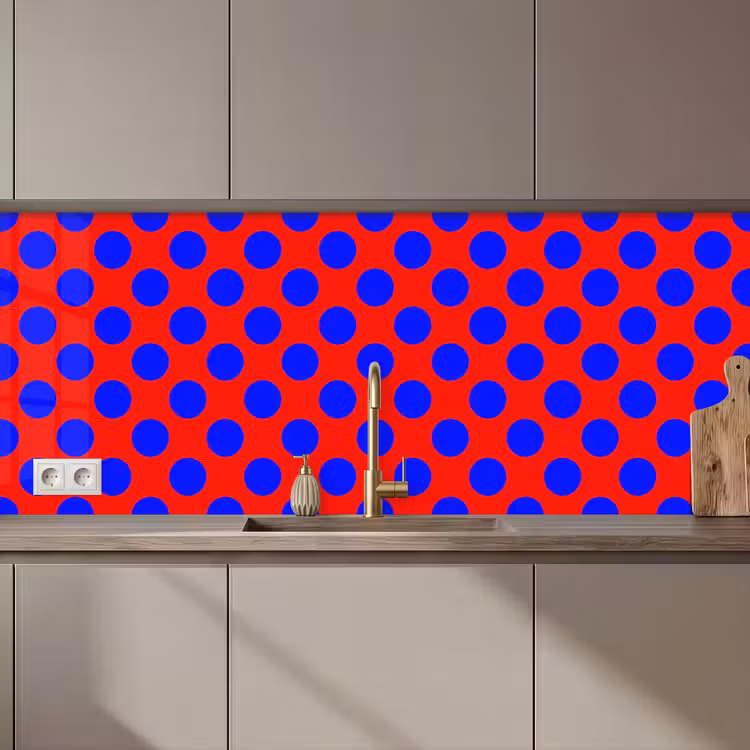 Schienale cucina - Puntini - Classico - Rosso — 1