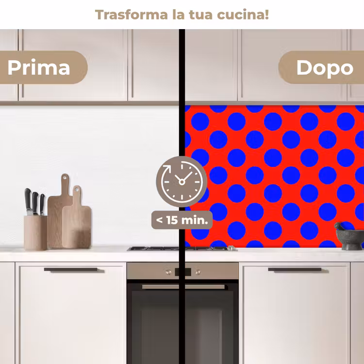 Schienale cucina - Puntini - Classico - Rosso — 3