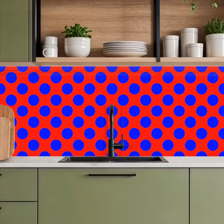 Schienale cucina - Puntini - Classico - Rosso — 8