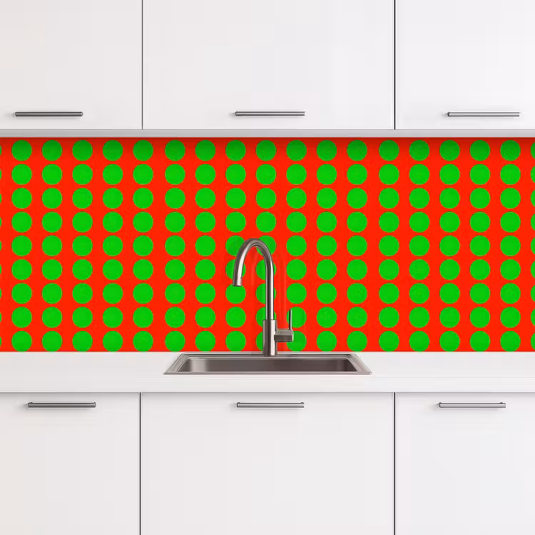 Schienale cucina - Puntini - Motivo - Verde — 4