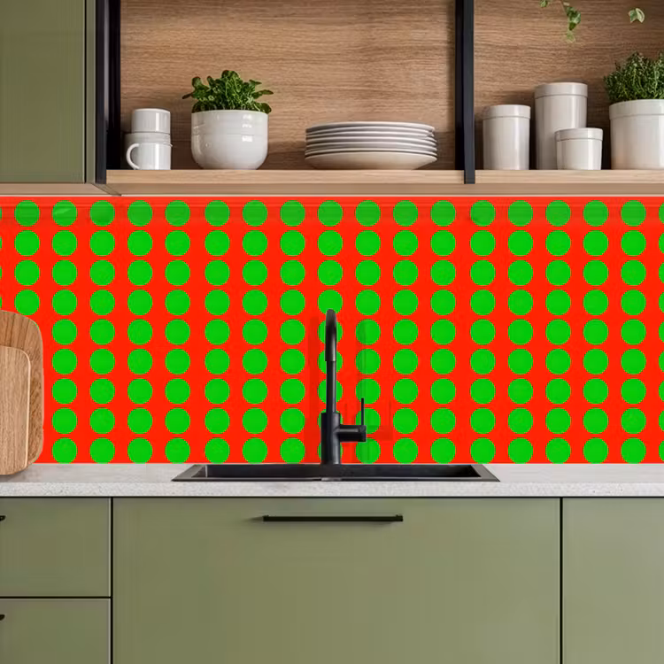Schienale cucina - Puntini - Motivo - Verde — 8
