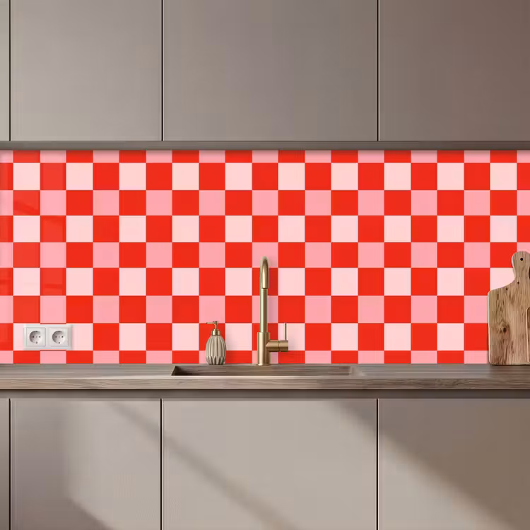 Schienale cucina - Quadrato - Classico - Rosso — 1