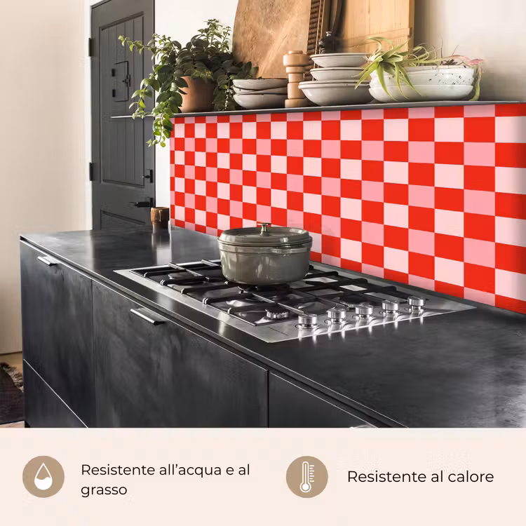 Schienale cucina - Quadrato - Classico - Rosso — 5