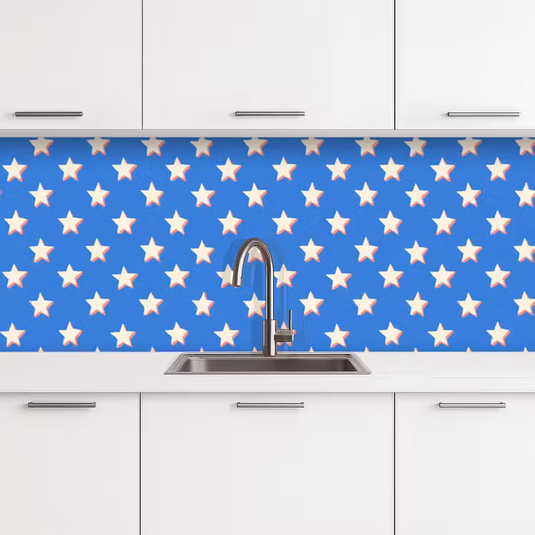 Schienale cucina - Stelle - Motivo - Blu — 4