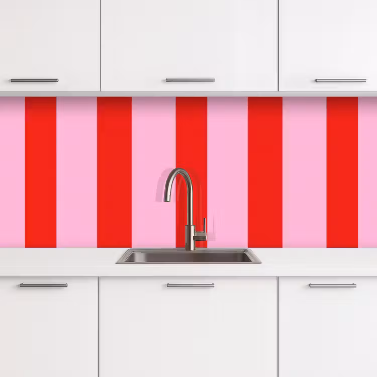 Schienale cucina - Strisce - Classico - Rosa — 4